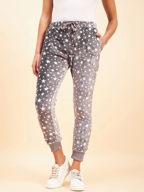 Sweet Dreams Grey Printed Mid Rise Track Pants-picture-18
