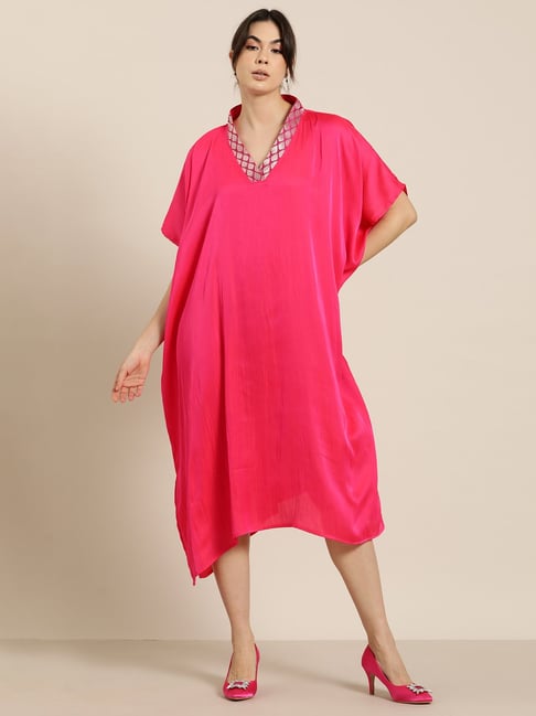 Qurvii Desi Fuchsia Pink Kimono Dress-picture-20