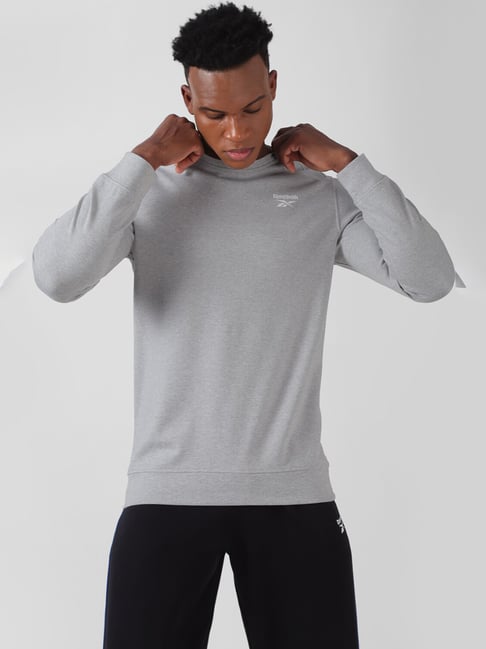 Reebok Grey Melange Regular Fit Sweatshirt