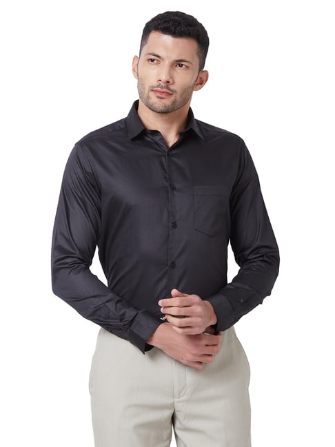 Kenneth Cole Black Slim Fit Cotton Shirt-picture-27