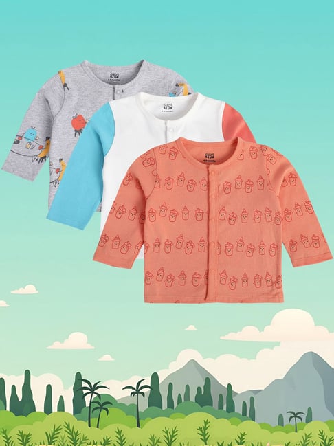 MINIKLUB Kids Multicolor Printed Full Sleeves Shirt (Pack Of 3)-picture-21