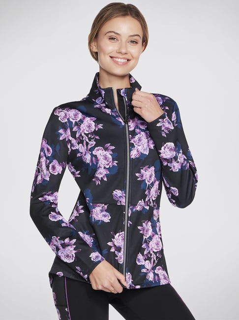 Skechers Black Floral Sports Jacket