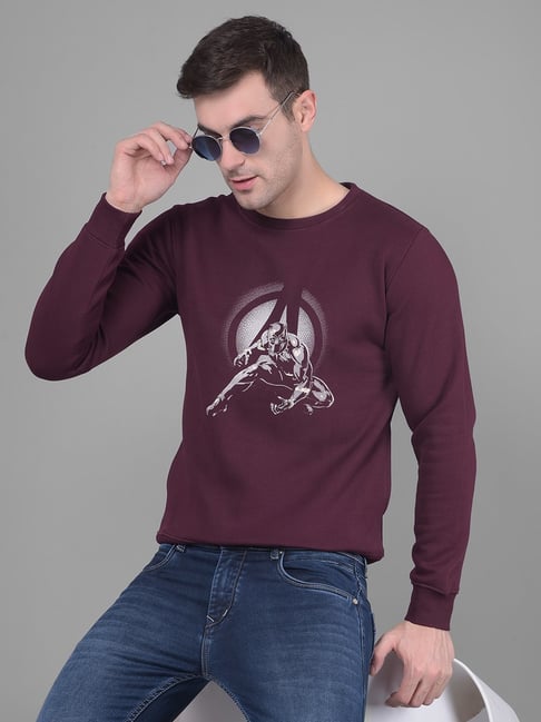 Crimsoune Club Wine Regular Fit Printed Sweatshirt-picture-19