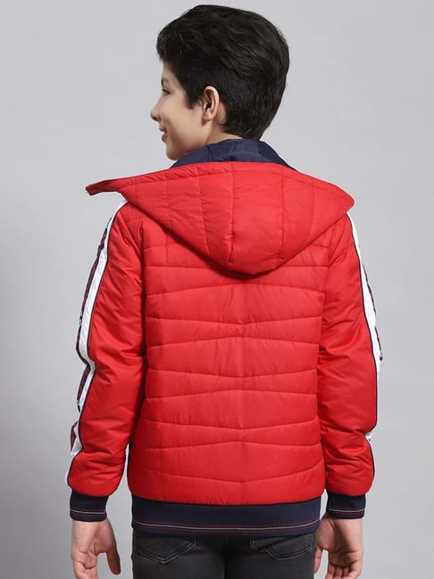 Buy Monte Carlo Boys Red Polyester Solid Jacket online