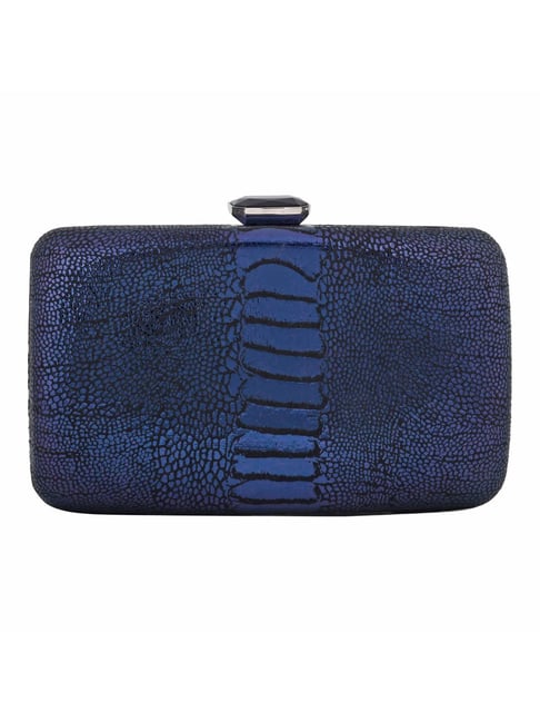 Navy snakeskin sales clutch bag