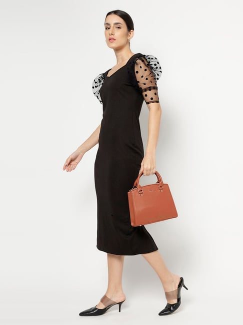 Tyra Calla Tan Solid Faux Leather Handbag-picture-41