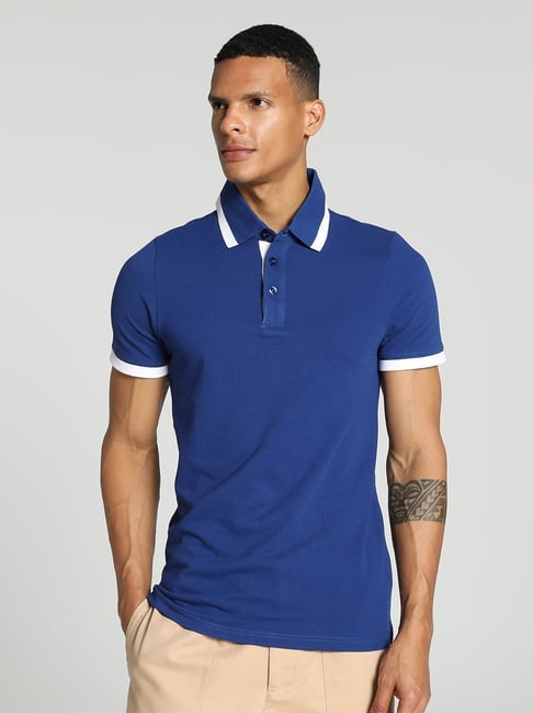 Puma B2B India Sodalite Blue Cotton Slim Fit Polo T Shirt