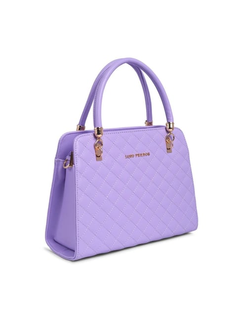 Buy Lino Perros Lavender Textured Medium Satchel Handbag at Best