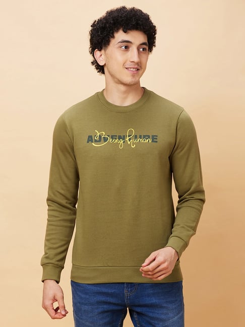 Being Human Green Regular Fit Graphic Print Sweatshirt-picture-19