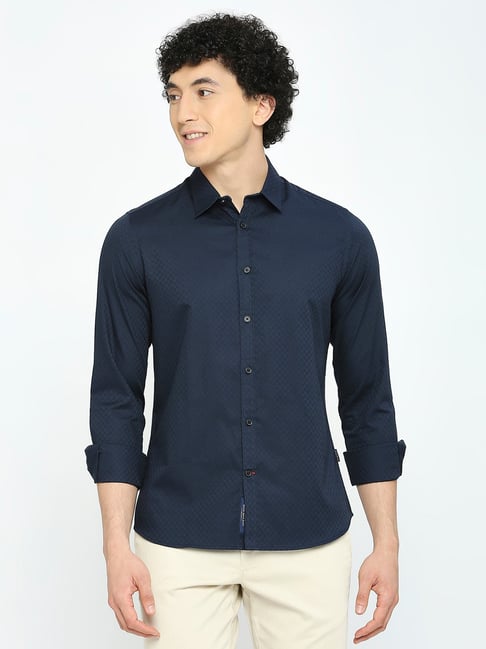 Being Human Navy Slim Fit Check Shirt-picture-12