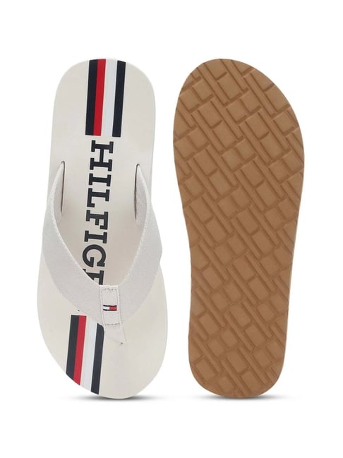 Tommy Hilfiger Men's Weathered White Flip Flops