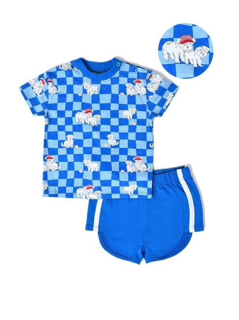 MiArcus Kids Blue Cotton Printed T-Shirt Set-picture-13