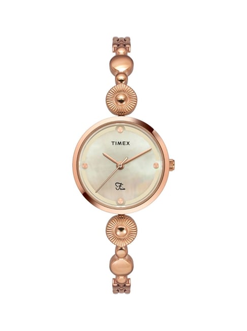 Timex Fria Women's Mother of Pearl Dial Round Case 3 Hands Function Wa