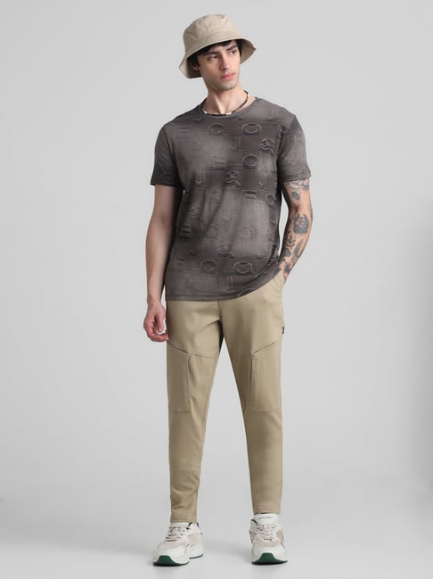 Jack & Jones Beige Slim Fit Cotton Trackpants-picture-15