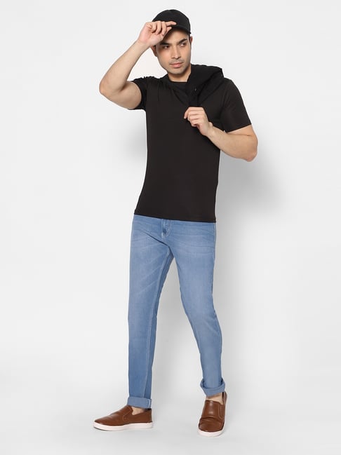 HJ HASASI Blue Slim Fit Stretchable Jeans