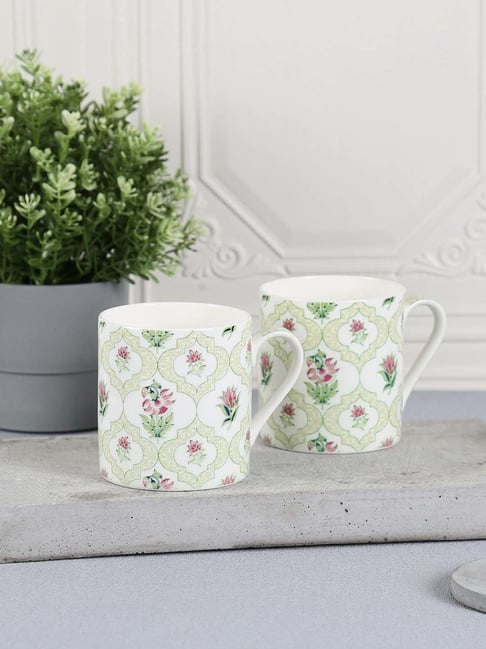Buy India Circus Lime Green Bone China Petal Perfection Tea Coffee
