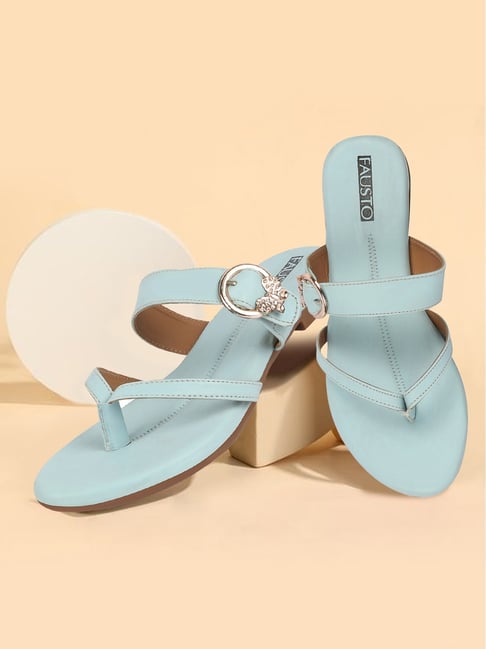 Fausto Women's Sky Blue Thong Sandals-picture-27