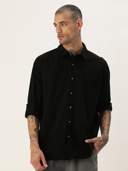Bene Kleed Black Cotton Oversized Shirt-picture-13