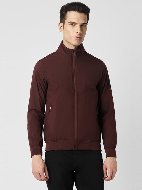 Van Heusen Maroon Cotton Slim Fit Jacket-picture-37