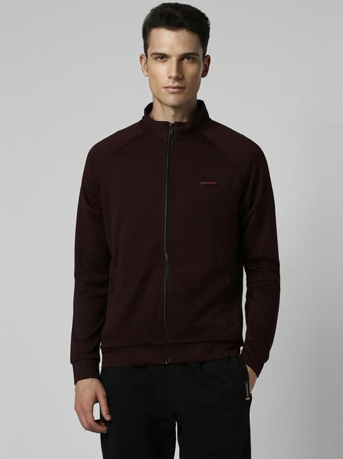 Van Heusen Maroon Cotton Regular Fit Printed Jacket-picture-22