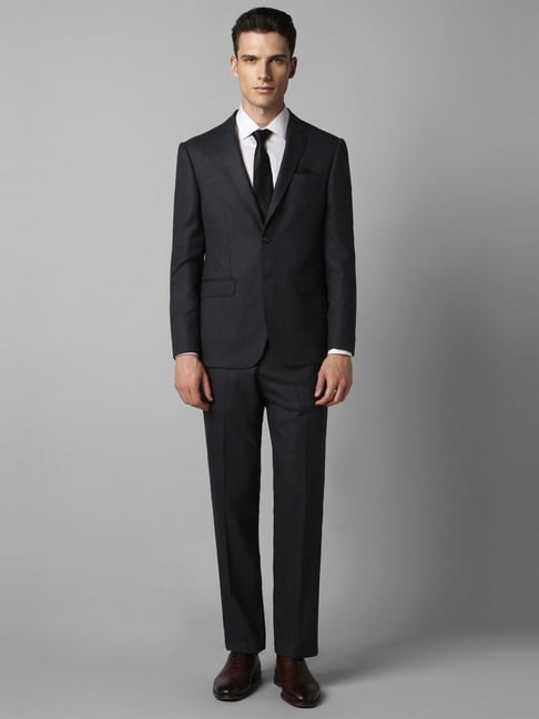 Men's Black Slim Fit Textured Tuxedo-Textured Tuxedo Blazer-Black