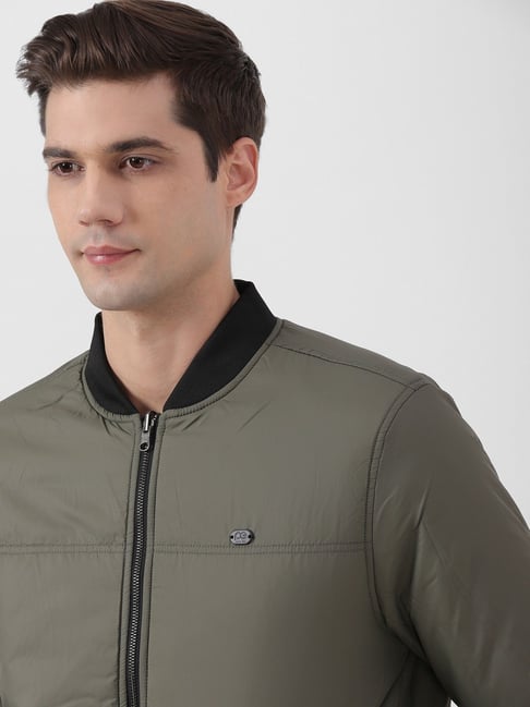 Peter England Black Regular Fit Reversible Jacket