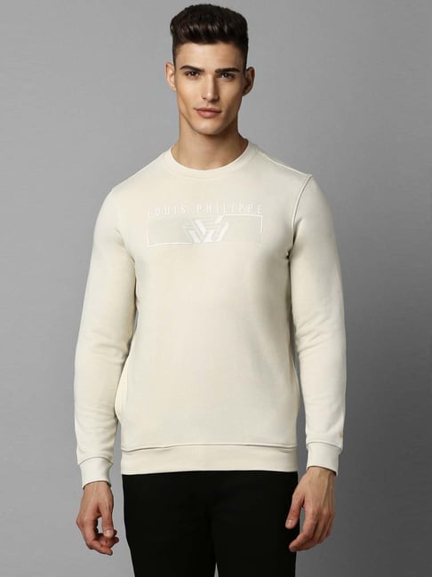 Buy Louis Philippe Off White Regular Fit Sweatshirt for Mens Online Tata CLiQ