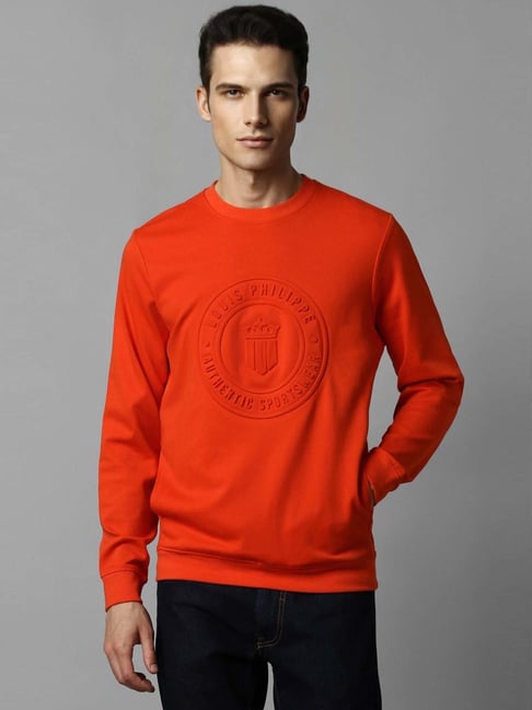 Louis Philippe Bright Red Regular Fit Printed Sweatshirt-picture-18