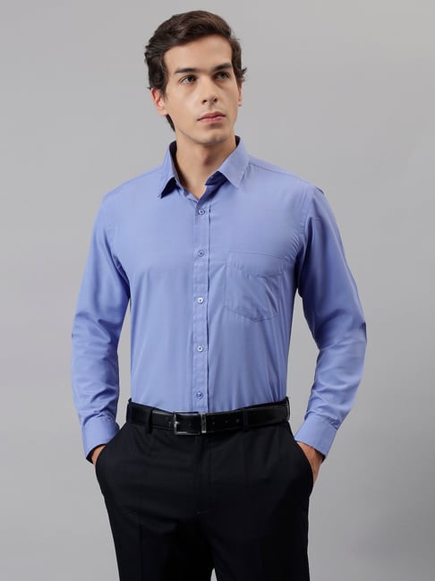 English Navy Blue Slim Fit Shirt-picture-17