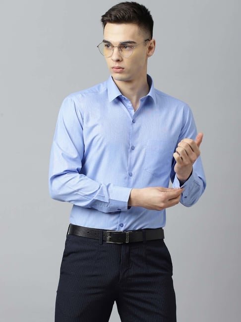 English Navy Blue Slim Fit Shirt-picture-16