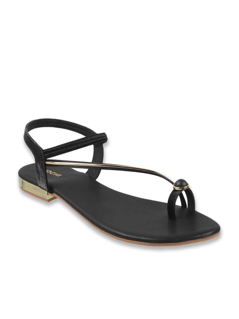 Mochi Women's Black Ankle Strap Sandals-picture-18