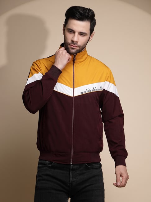 Global Republic Wine & Yellow Regular Fit Jacket-picture-42