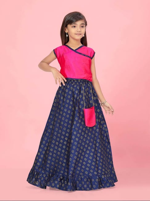 Buy Aarika Girls Peach Colour Silk Printed Lehenga Choli Set Online at Best  Prices in India - JioMart.