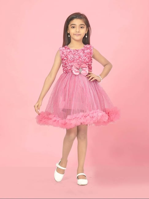 Aarika Kids Pink Applique Frock Dress-picture-22