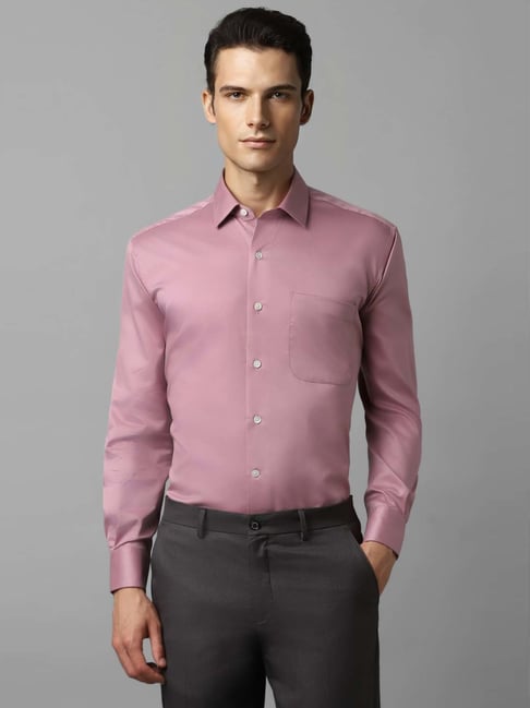 Louis Philippe Pink Cotton Regular Fit Shirt-picture-32