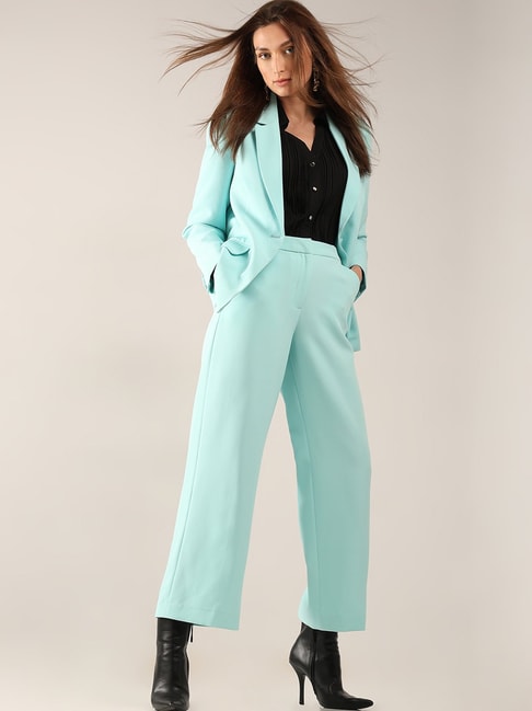 Buy Vero Moda Light Blue Straight Fit High Rise Pants for Women Online @  Tata CLiQ