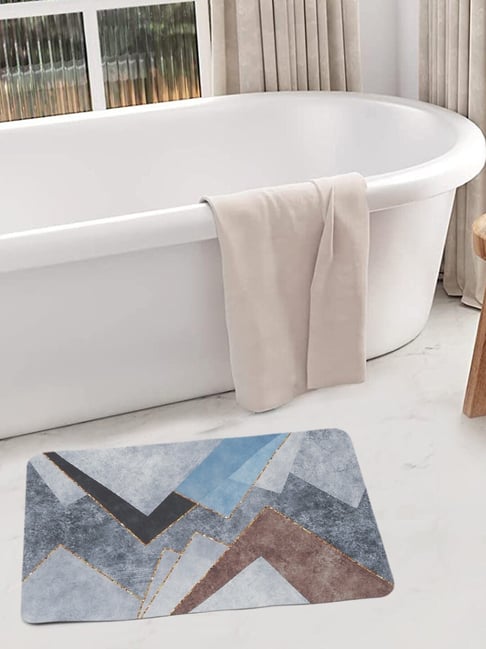 HOSTA HOMES Anti Skid Abstract Multicolor Others Non Slip Bath mat