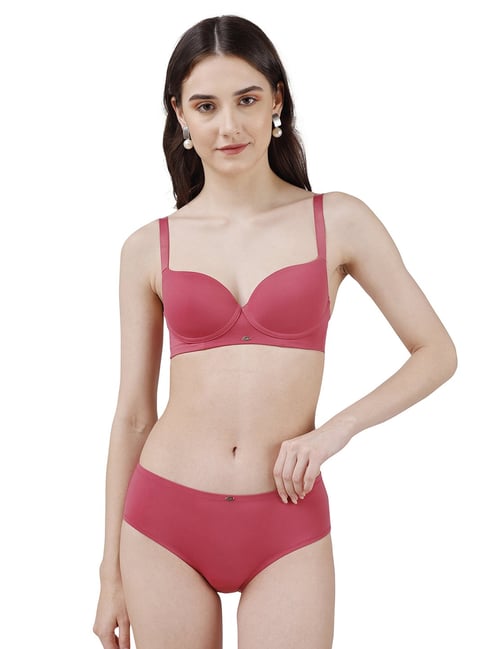 Soie Pink Non-Wired Padded Bra & Panty Set-picture-48