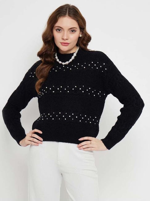 Black 2024 embellished sweater