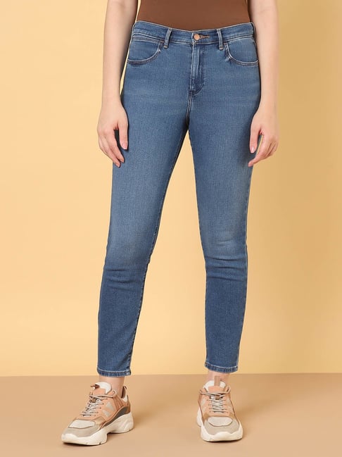 Wrangler Blue Skinny Fit High Rise Jeans