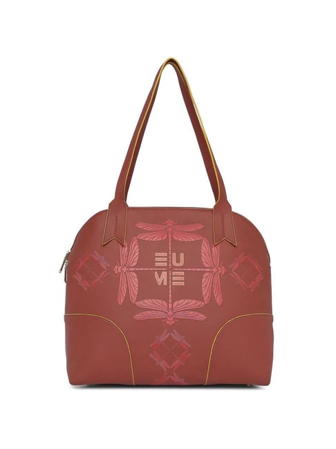 Eume Dragonfly Hot Sauce Red Leather Printed Shoulder Handbag-picture-10