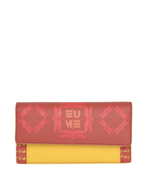 Eume Dragonfly Hot Sauce Red Leather Printed Wallet-picture-18