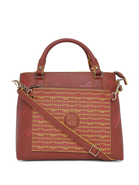 Eume Dragonfly Hot Sauce Red Leather Printed Handbag-picture-15