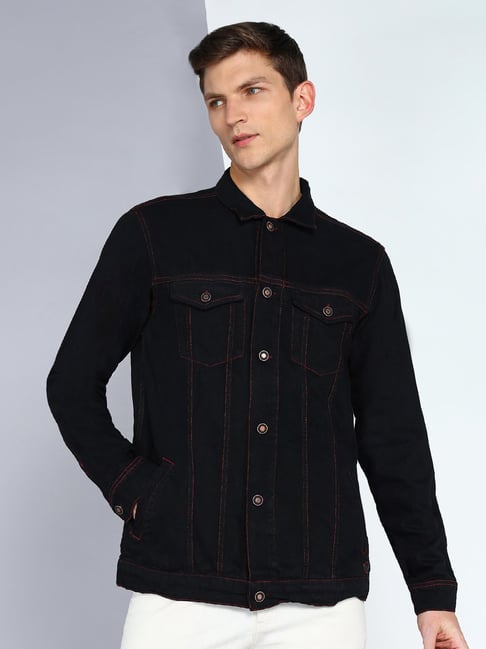 Buy Kuons Avenue Black Regular Fit Denim Jacket for Men s Online Tata CLiQ