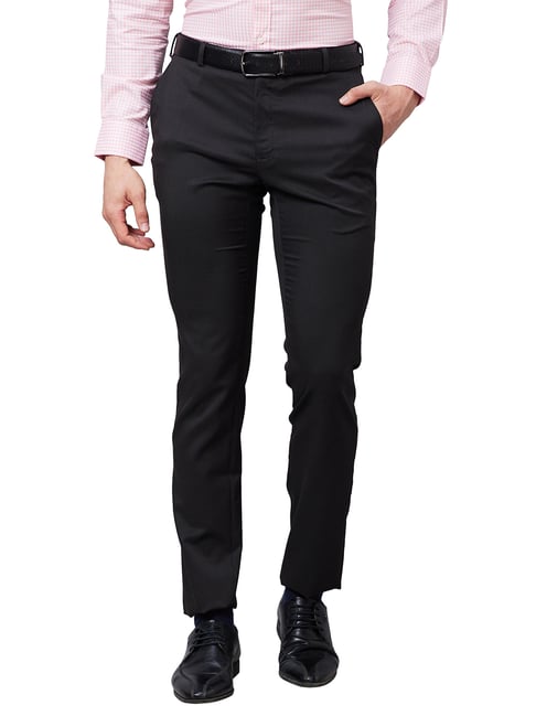 Raymond Dark Brown Slim Fit Flat Front Trousers-picture-45