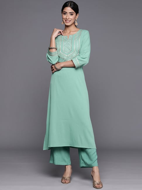 Varanga Green Embellished Straight Kurta-picture-32