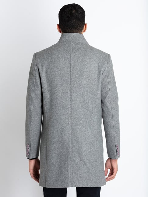 Buy Status Quo Grey Regular Fit Overcoat for Men's Online Tata CLiQ - Main Image