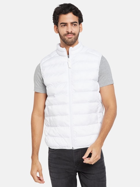 Buy METTLE Snow White Regular Fit Quilted Jacket for Mens Online @ Tata CLiQ