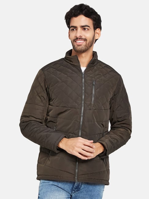 METTLE Dark Olive Regular Fit Quilted Jacket-picture-33
