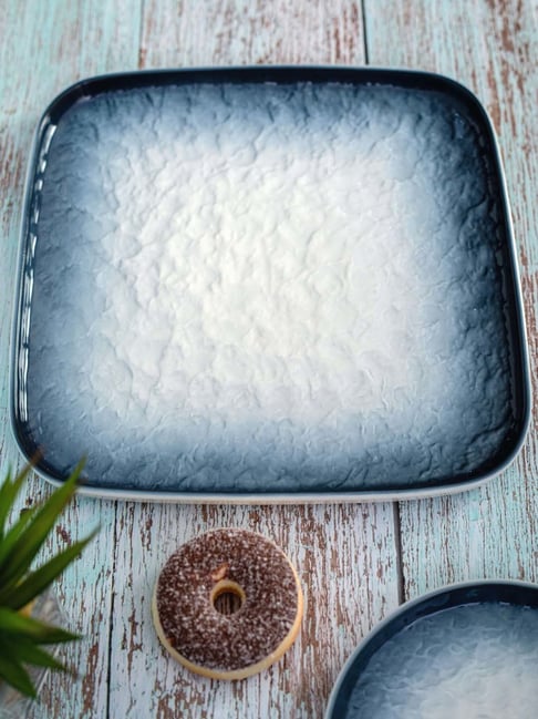 White Gold White & Blue Porcelain Square Snack Platter-picture-21